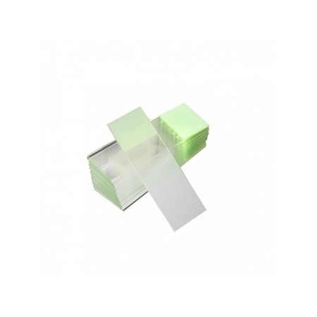 Globe Scientific Diamond White Glass Microscope Slides, Frosted, Charged, Green, 1440/PK 195615-G
